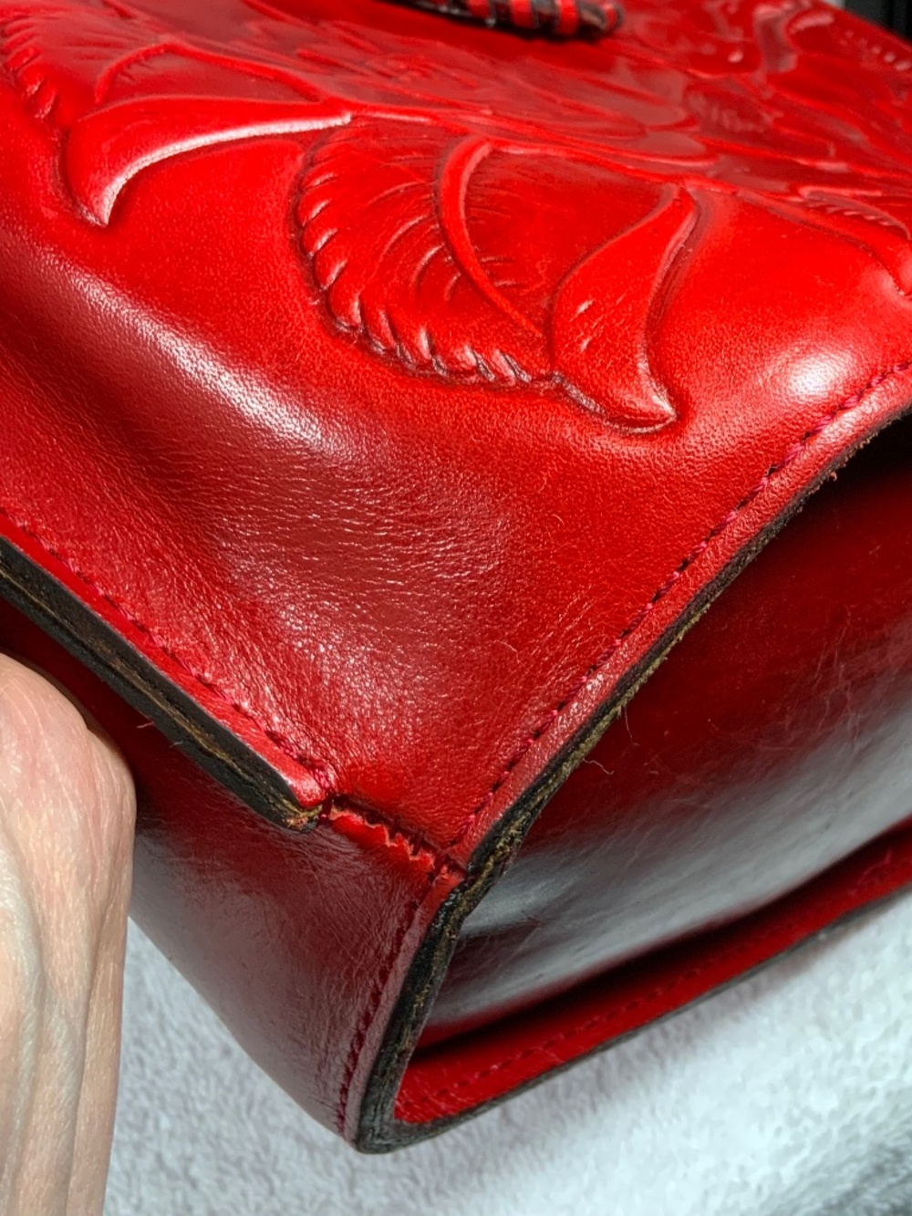 NWOT - Patricia Nash Ninetta Bag – Vibrant Red Tooled - Picture 13 of 16